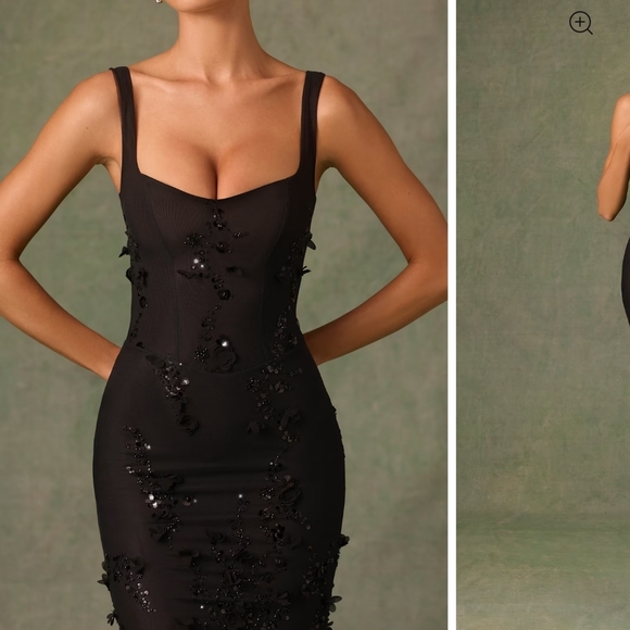 Oh Polly Black Sequin Maxi Dress - Picture 3 of 15